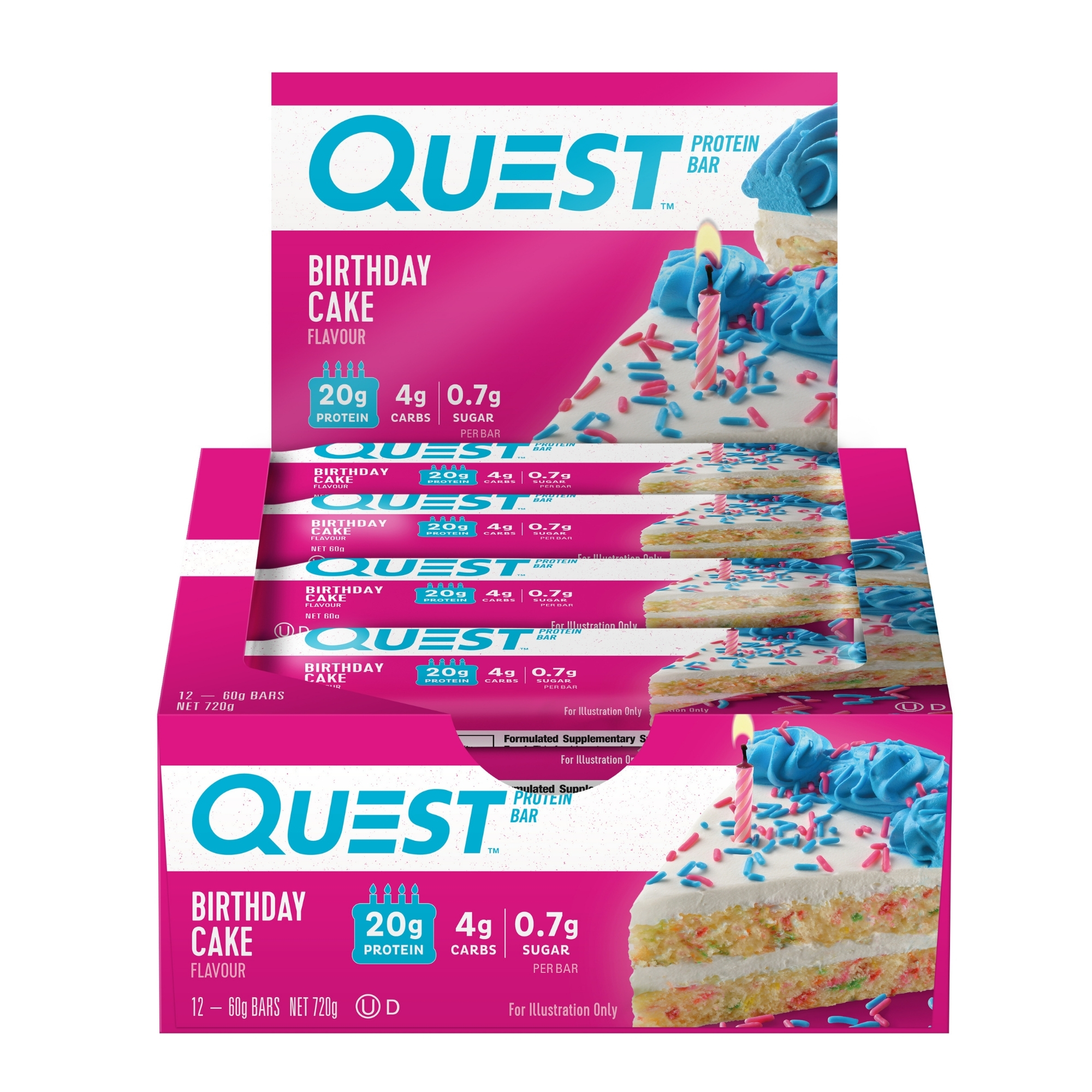 Quest Birthday Cake Protein Bars 12x60g