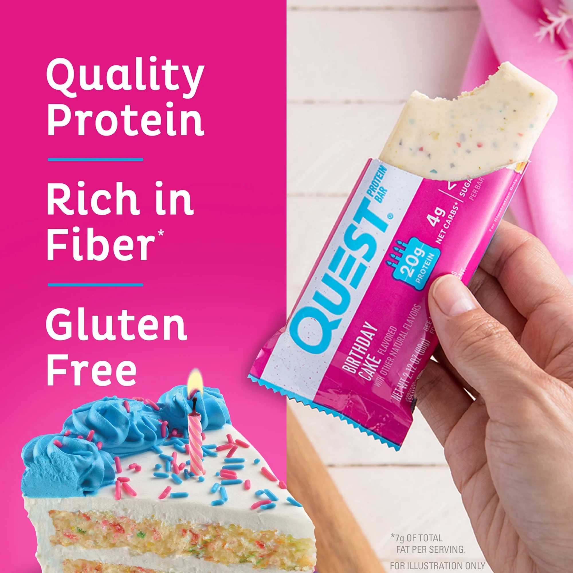 Quest Birthday Cake Protein Bars 12x60g - Image 3