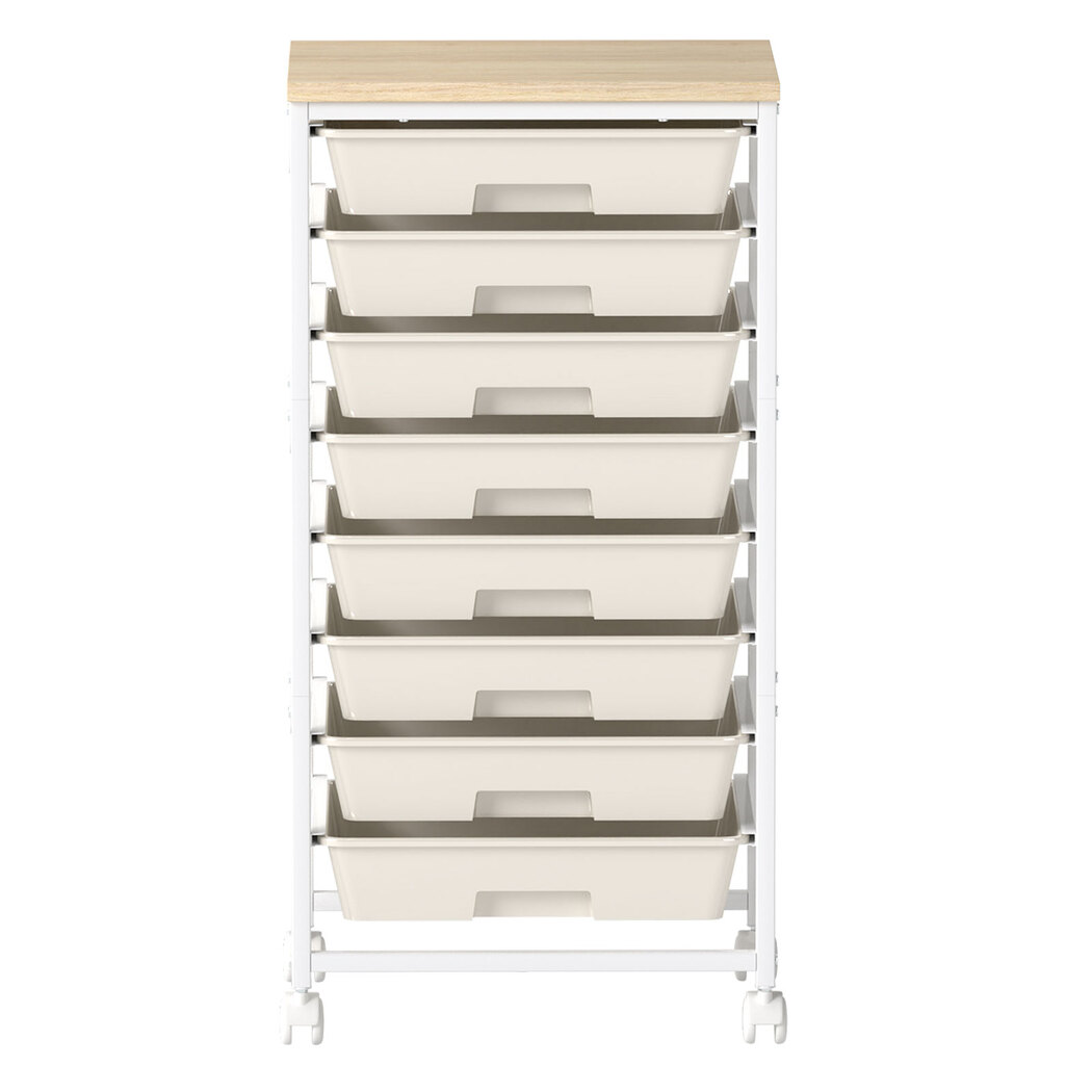 Levede 8 Drawers Storage Trolley Utility Cart Plastic Mobile Organiser Unit - Image 2